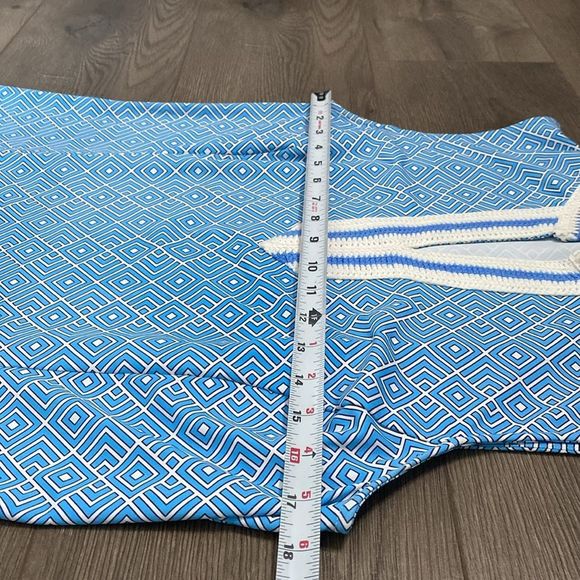 J. McLaughlin Ginny Dress Neo Diamond Quilt Crochet Sleeveless Blue Size Large - Picture 8 of 12